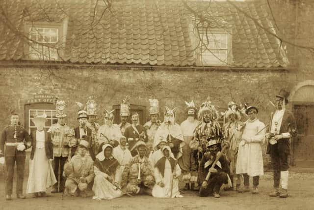 Performers of the Plough Jags - traditional rural plays - in 1898, exhibited at Scunthorpe Museum
