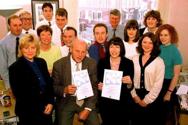 Peter Whittell (back, second from right) with Doncaster Free Press colleagues in the late 1990s.