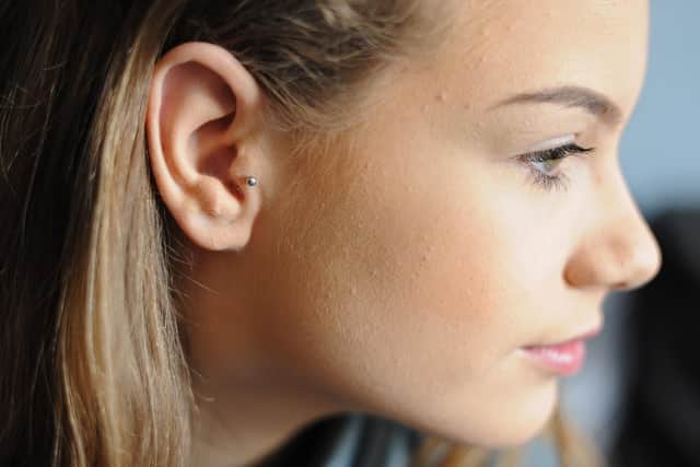 Storm Jarrold and the piercing which has been banned by Hungerhill School.