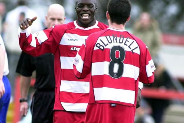 Adebayo Akinfenwa during his days at Doncaster Rovers.