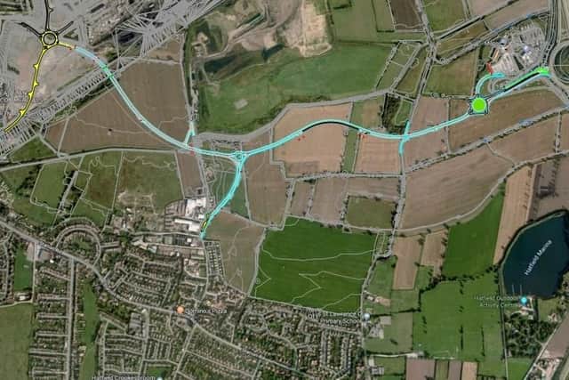 The proposed link road which is the first stage of the DN7 Unity project