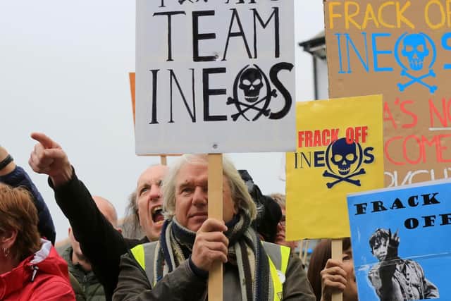 Tour de Yorkshire 2019 stage1 Doncaster to Selby. Doncaster start. Anti fracking protests at the start. Picture: Chris Etchells/Doncaster Free Press