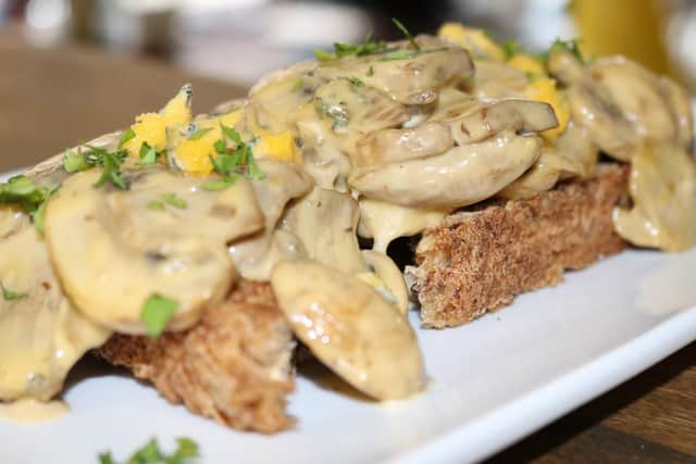 Mushrooms on toast - breakfast option.