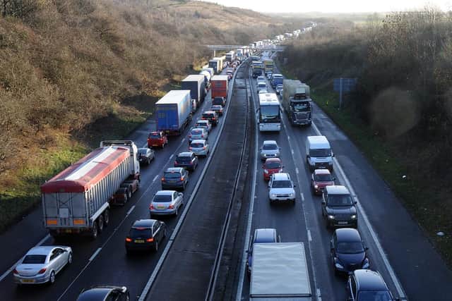 Traffic jams have built up on the A1(M).