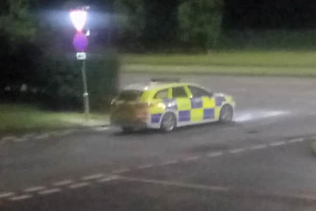Numerous police vehicles were spotted around Sandall Park late last night