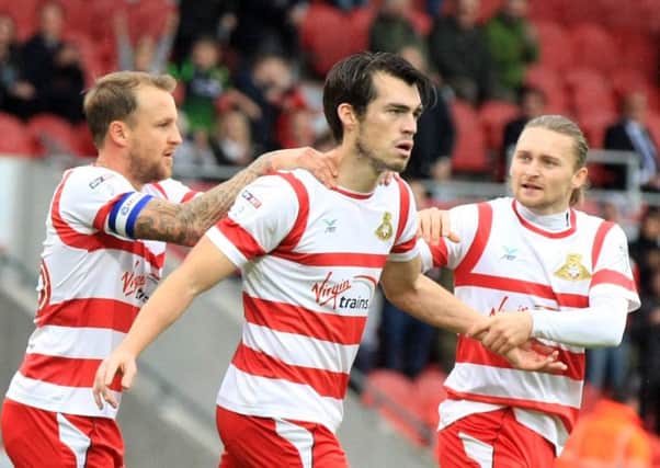 John Marquis with James Coppinger and Alfie May