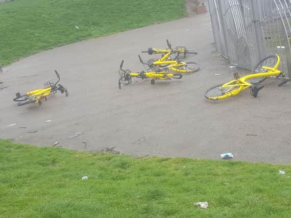 Dozens of the yellow bikes have been trashed all over Sheffield.
