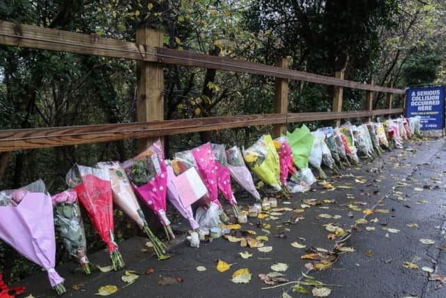 The scene of the crash where five teenagers died.