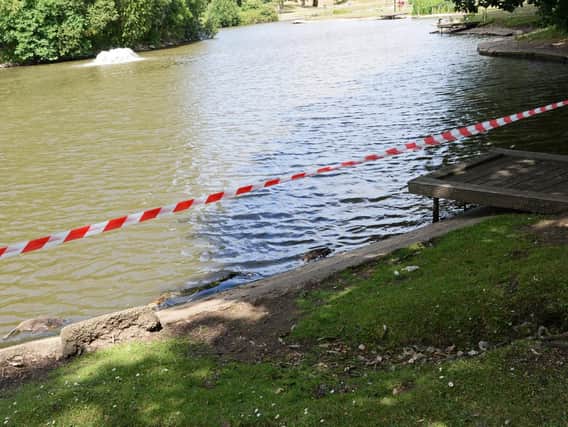 Sandall Park lake has been sealed off.