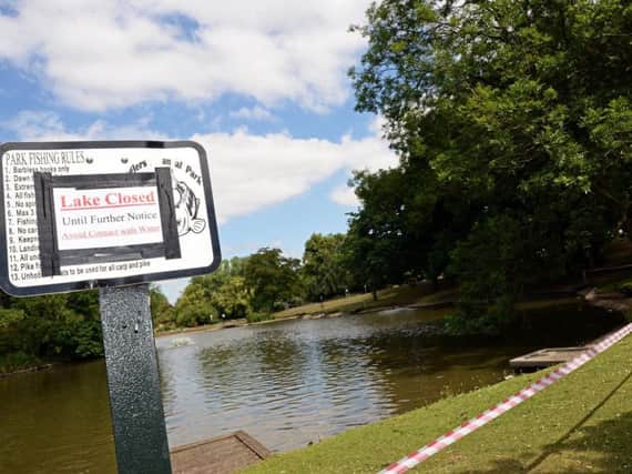 The lake at Sandall Park has been closed off.