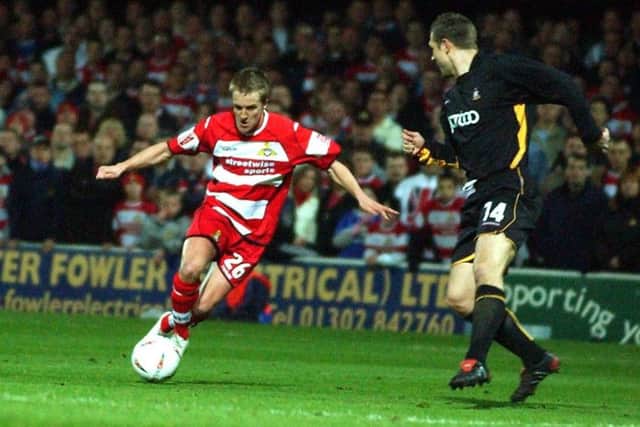 James Coppinger, pictured in action for Rovers shortly after joining from Exeter City.