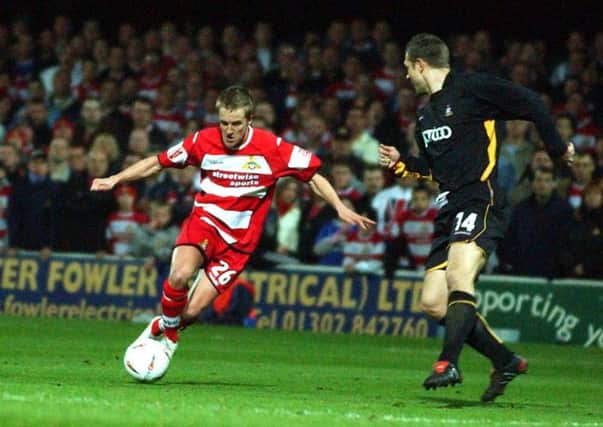 James Coppinger, pictured in action for Rovers shortly after joining from Exeter City.