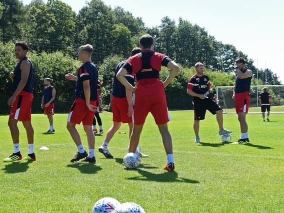 Grant McCann at work with his squad at Cantley Park