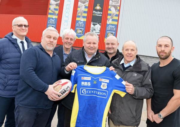 Carl Hall (centre) and members of the team behind Doncasters bid to be a host city for the 2021 Rugby League World Cup.