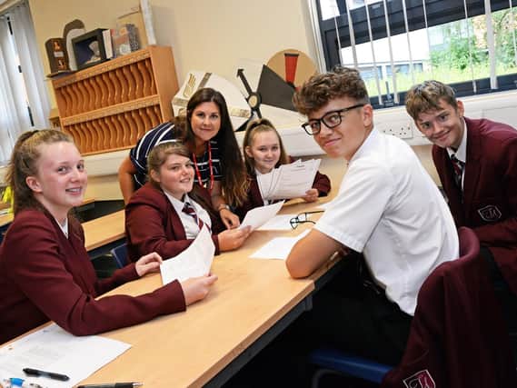 Catherine Matthews, Doncaster Chamber Business and Education Advisor, pictured with year 11 pupils at Trinity Academy. Picture: NDFP Skills Academy MC 1
Picture: Marie Caley