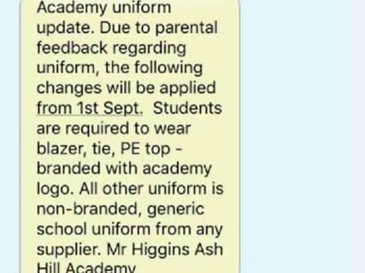The message sent to out parents.