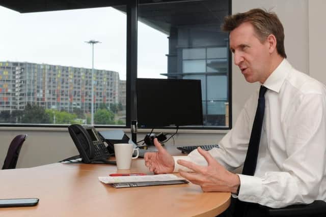 Sheffield City Region mayor Dan Jarvis at his office in Broad Street West. Picture: Andrew Roe/The Star