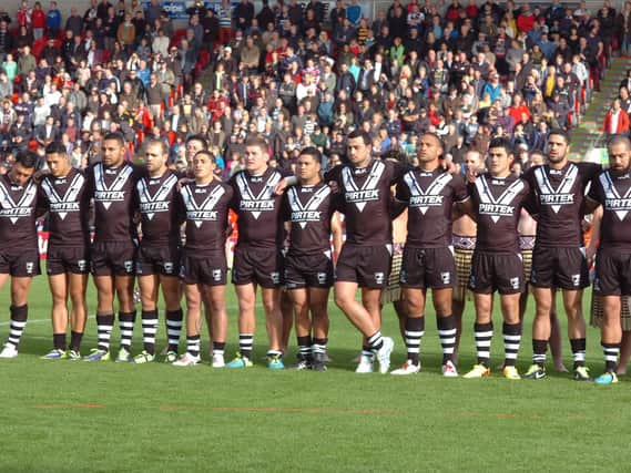 The New Zealand Rugby League team at the Keepmoat Stadium Doncaster. (Buy this photo D1355TS) Picture: Tony Saxton