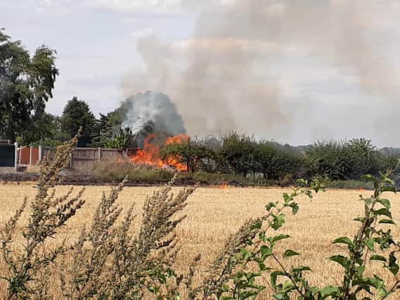Crews attended the fire off Hatfield Lane in Barnby Dun