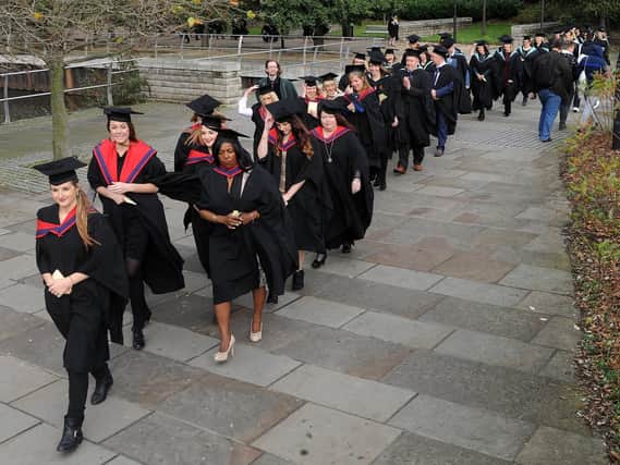 The procession for the Doncaster College graduation 2015. Picture: Andrew Roe