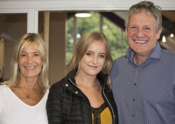 Ruby Moore and family celebrate A-level success at Hill House School