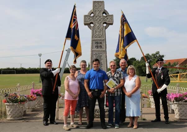Representatives from the British Legion and Owston Ferry Parish Council with Samuel Jacobs (centre left) and Ian Walker (centre right)