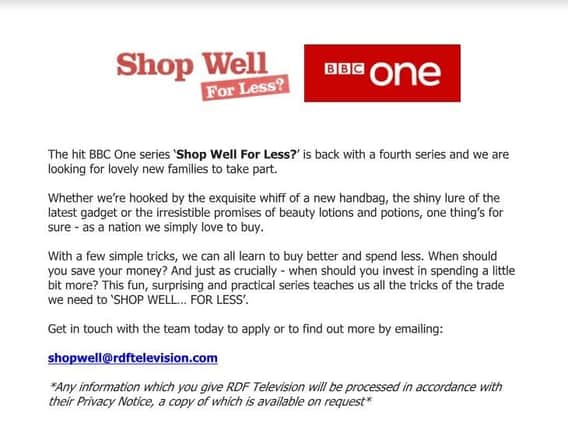 Advertisement for BBC's 'Eat Well for Less?'
