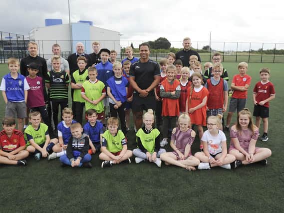 As part of Rossington's Expect Youth Summer programme Jason Robinson (England rugby world cup winner) came to visit Rossington Community Sports Village. Picture Scott Merrylees