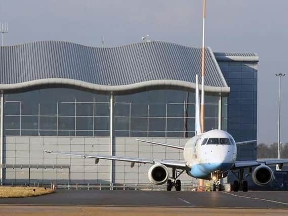 A plane at Doncaster Sheffield Airport