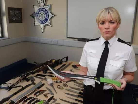 Det Supt Una Jennings pictured during a weapons amnesty held by South Yorkshire Police last year