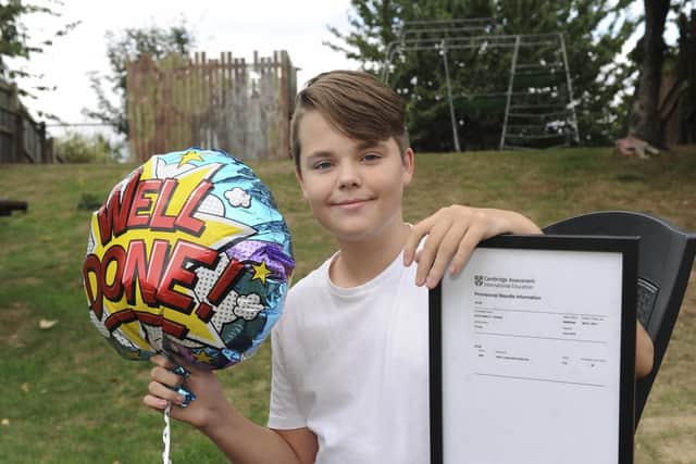 Sam Rees, of Finningley, Doncaster has passed his first GCSE aged 12 after being taken out of mainstream school and home educated. Picture: Scott Merrylees