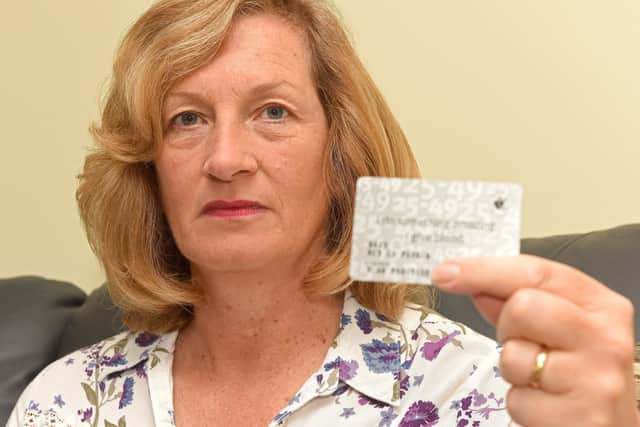Louise Parkin, with her blood donation card, is wanting to raise awareness for blood donation.