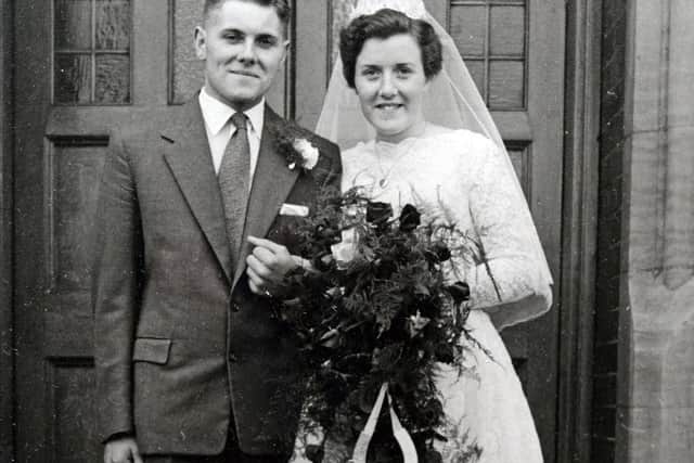 Josephine and John Share, of Warmsworth, pictured on their wedding day sixty years ago.