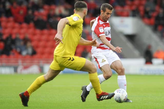Matty Blair in action against Fleetwood.