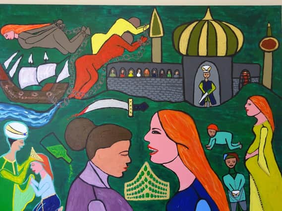 Art by Town Moor-based artist, Chinwe Russell, who has won, one of 12 places on the renowned RAW Talent programme and is appearing at the art&York show from October 26