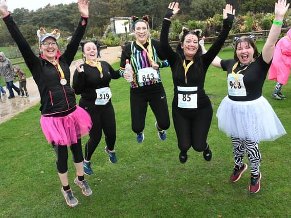 Friends take part in the Yorkshire Wildife Park YWP 5k Run