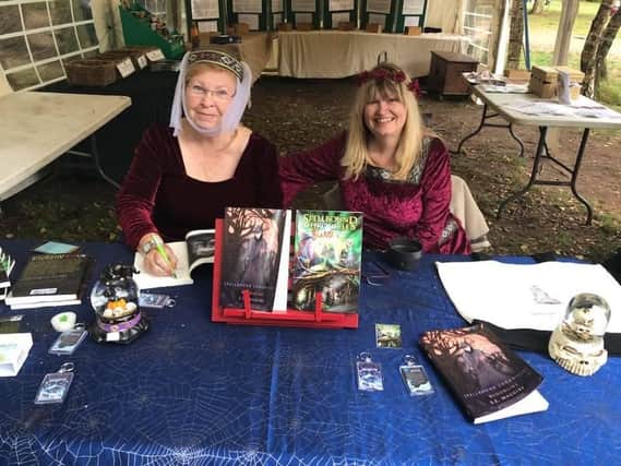 Suzanne Phillips with her mum, Eve McGuire, promoting their book in Sherwood Forest