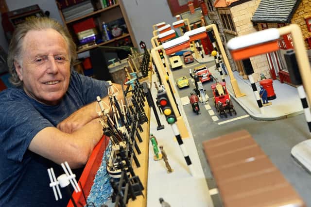 Barrie Weston, of Armthorpe, pictured with his Model Village. Picture: Marie Caley NDFP-20-10-18-ModelVillage-2
