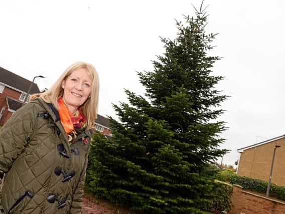 Jo Johnson, of Edenthorpe, pictured by the Christmas Tree, she is looking to donate.