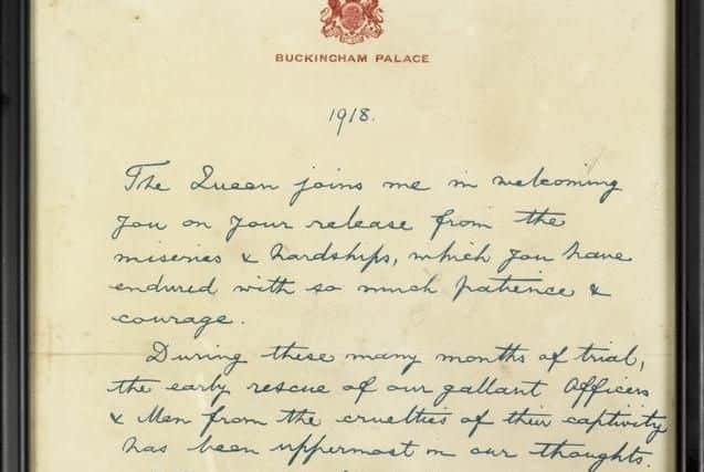 Letter from King Gerorge V to returning prisoners of war