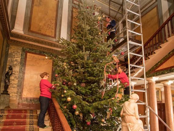 Friday 1st December 2017, Doncaster, UK

Picture Shows
Stacey Clarkson-Goode, site manager at Brodsworth Hall & Gardens, with her team dress the Tree in preparations for Enchanted, which opens on the 15th December and runs for 9 nights, this is the first time the hall has had a Christmas tree since English Heritage have had the house in their collection