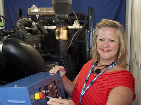 Suzy Brain England, OBE, switches on the new DRI generator
