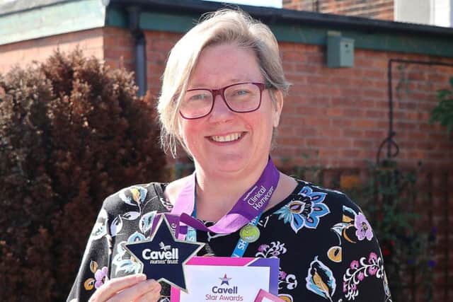 Diane Wheatley, Senior Community Nurse Learning Disabilities (CaIS), pictured with her Cavell Award