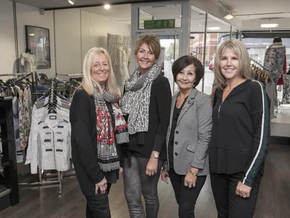 Sarah Scott, right, with colleagues at Tiffany Ladies fashion in Doncaster
