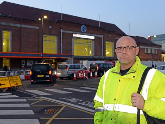 Andrew Davies pictured outside Doncaster railway station