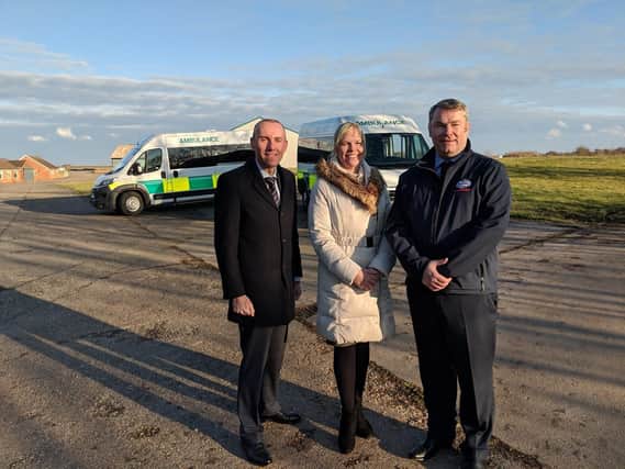 New Cartright Conversions Ltd site (from left) Coun Rob Waltham, Lisa Longstaff from our Business Development team and Steve Shaw from Cartwright Conversions