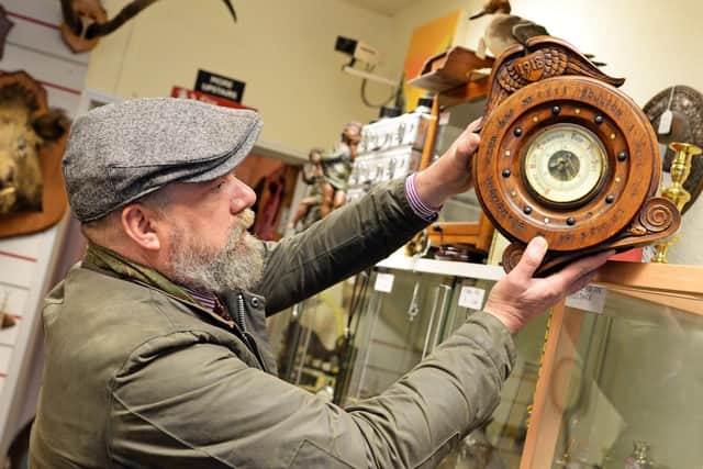 Christian Hughes, pictured in his Antique, Vintage and Retro dealers, Bowers Fold, Doncaster. Picture: NDFP-01-12-18-Hughes'd-3