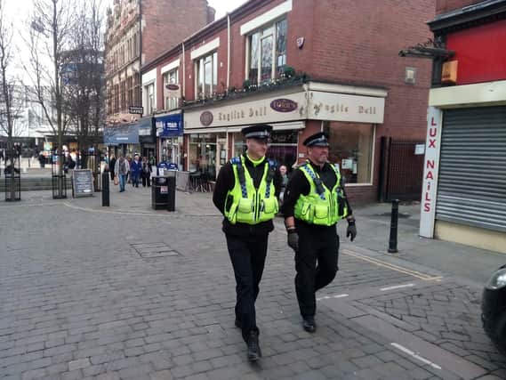Police patrolling Doncaster town centre