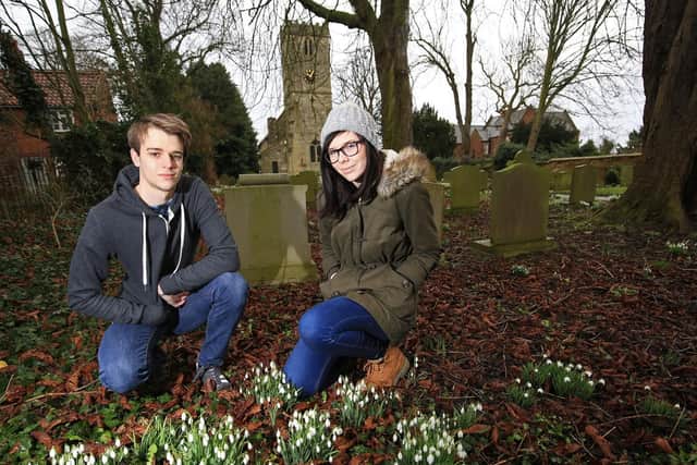 Kirk Bramwith Snowdrop Festival 2018. Pictured are Dalton Skidmore and Georgina Lowndes. Picture: Chris Etchells
