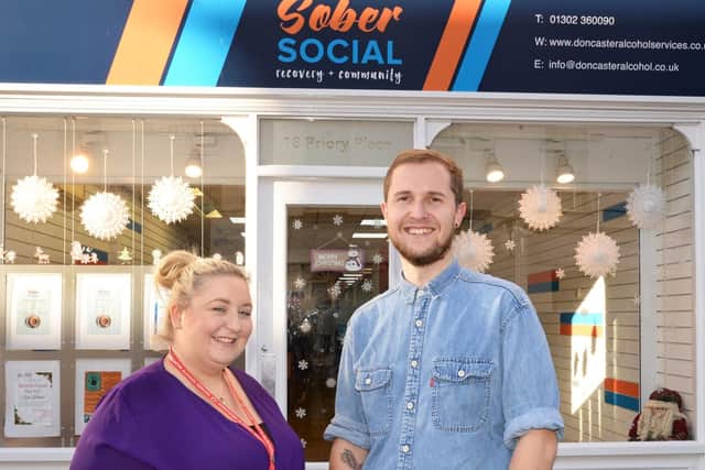 Nicola Brown, Project Co-ordinator and Callum Dixon, CEO, pictured. Picture: Marie Caley NDFP-04-12-18-SoberSocial-2